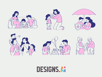 Family Illustrations made using Graphicmaker . design designs.ai family free graphicmaker graphics illustration illustrations vector