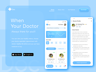 Your Doctor In App doctor doctorapp healthyapp hello dribble hello world uidaily uiux