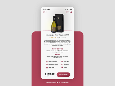 DailyUI #012 - Ecommerce Shop (Single Item) adobe illustrator adobe xd daily 100 challenge daily ui dailyui ecommerce ecommerce app ecommerce design fancy laithwaites laithwaites modern design modernism neumorphism posh theoretical ui ux wine winery