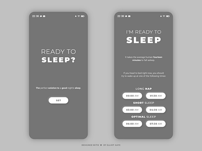 DailyUI #014 - Countdown Timer - Part 1 adobe illustrator adobe xd countdown countdown timer daily 100 challenge daily ui dailyui minimalism minimalistic modern design modernism monochromatic monochrome sleep sleep app sleeping beauty theoretical ui