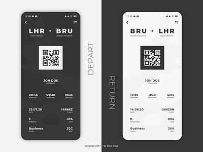 DailyUI #024 - Boarding Pass adobe illustrator adobe xd aircraft airline airplane airport boarding boarding pass daily 100 challenge daily ui dailyui flat design minimalism mobile app design modern design monochromatic pass simplicity ui ux