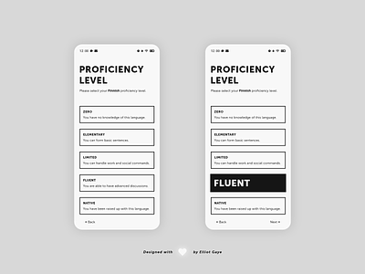 DailyUI #064 - Select User Type adobe xd black and white daily 100 challenge daily ui dailyui language app languages minimalism mobile app design modern design monochromatic select select box select user type simplicity typography ui user interface user type ux