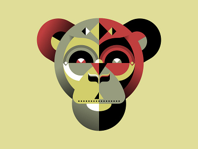 Monkey animal ape geometric jungle monkey odd