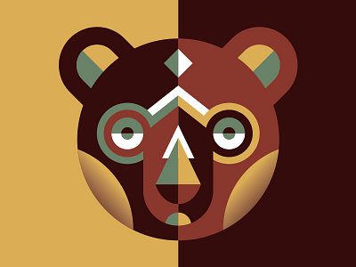 Wood animals - Bear animal bear geometric wood