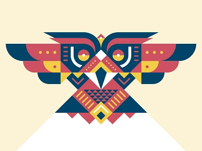 Owl animal ethnic geometric odd owl pattern shapes