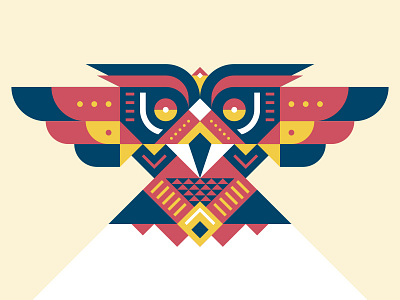 Owl animal ethnic geometric odd owl pattern shapes