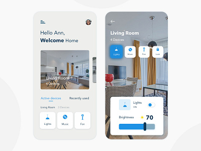 Smart Home App app clean dashboard design home house iot lamp light minimal mobile smart home switch ui ux