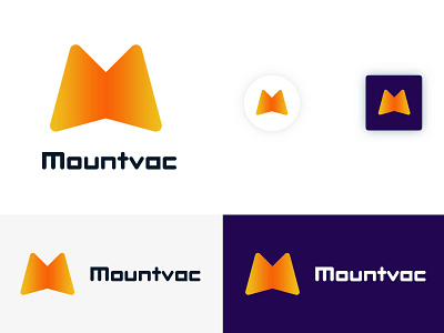 Logo Design - Mountvac 2020 trend app app icon brand brand identity business company concept creative gradient lettering logo logo design m letter minimal mountain trend