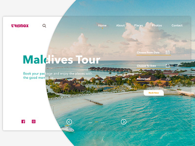 TripBox Travel Community Landing Page - Web Page booking clean landing page landing page design memories places popular tour tourism tours travel travelling ui ui ux web web ui website website design world world tour