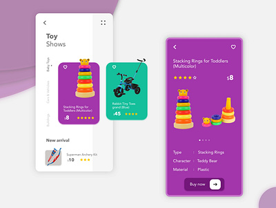 E Commerce app - Toy Section clean color creative e commerce kids mobile app online shop product design shopping store store app toy