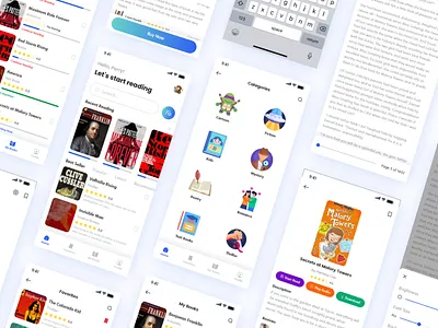 Online Book Reader App - Bookee app book book reader book store buy clean comic e book ebook library minimalist mobile noval online read reader reading shop store ui