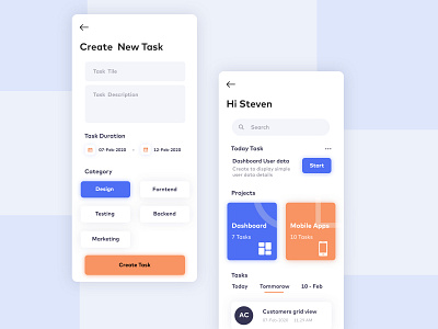 Task Management App app app design clean design dashboad design flat ui mobile task task management tasks team ui user ux