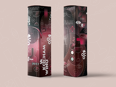 Wine package box design illustraion package wine