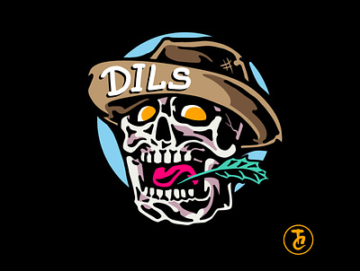 DILS digital illustration dils dils gamer logo skull youtube