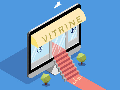 Vitrine illustration isometrie vector