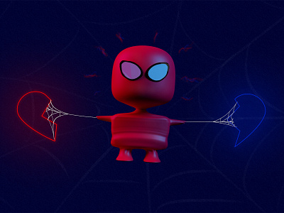 Spidy 2.82 blender blender3d blue cartoon comics dc drawing hero illustration illustrator lovely marver mascot model photoshop red texture