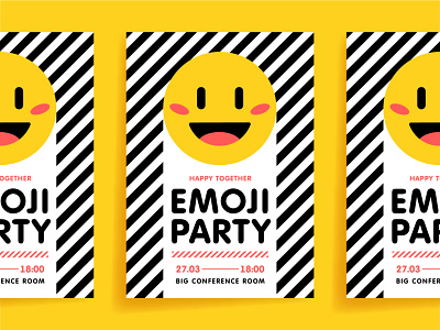 Emoji party emoji graphic design party poster