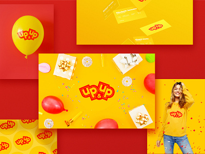 Up&Up Logo baloon branding celebration cheerful entertainment fun holiday logo party shop up