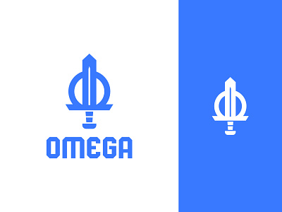 Omega branding defend design icon logo logodesign omega protection security sword vector