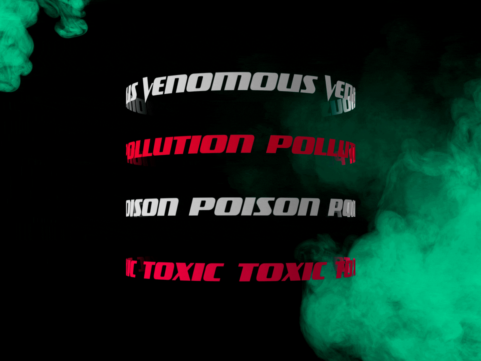 Toxic animated animation design poison typography