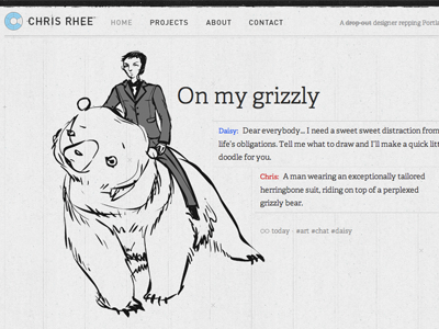 Chris Rhee - Another Custom Post adelle black and white grid illustration personal post typekit web website wordpress