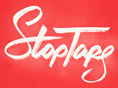 stop tape - in progress hand drawn lettering logo type typography wordmark
