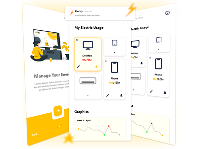 Energy Management App app design energy graphics illustration management management app minimal storyset ui ux