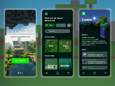 Minecraft Information App android app android app design app design game green indonesia designer information minecraft pixel trend ui ux