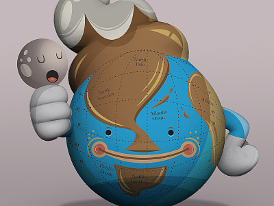 Atlas & the Moon atlas character design earth toy vinyl world