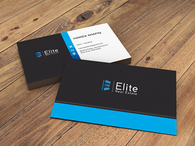 Elite Real Estate business card design logo