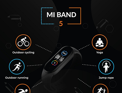 Mi Band branding creative design illustration