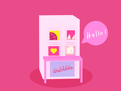 Hello Dribbble c4d dribbble illustration rabbit