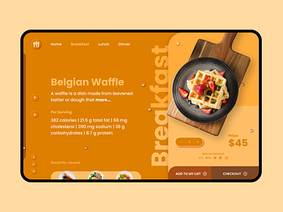 Food Website Landing Page Design Concept