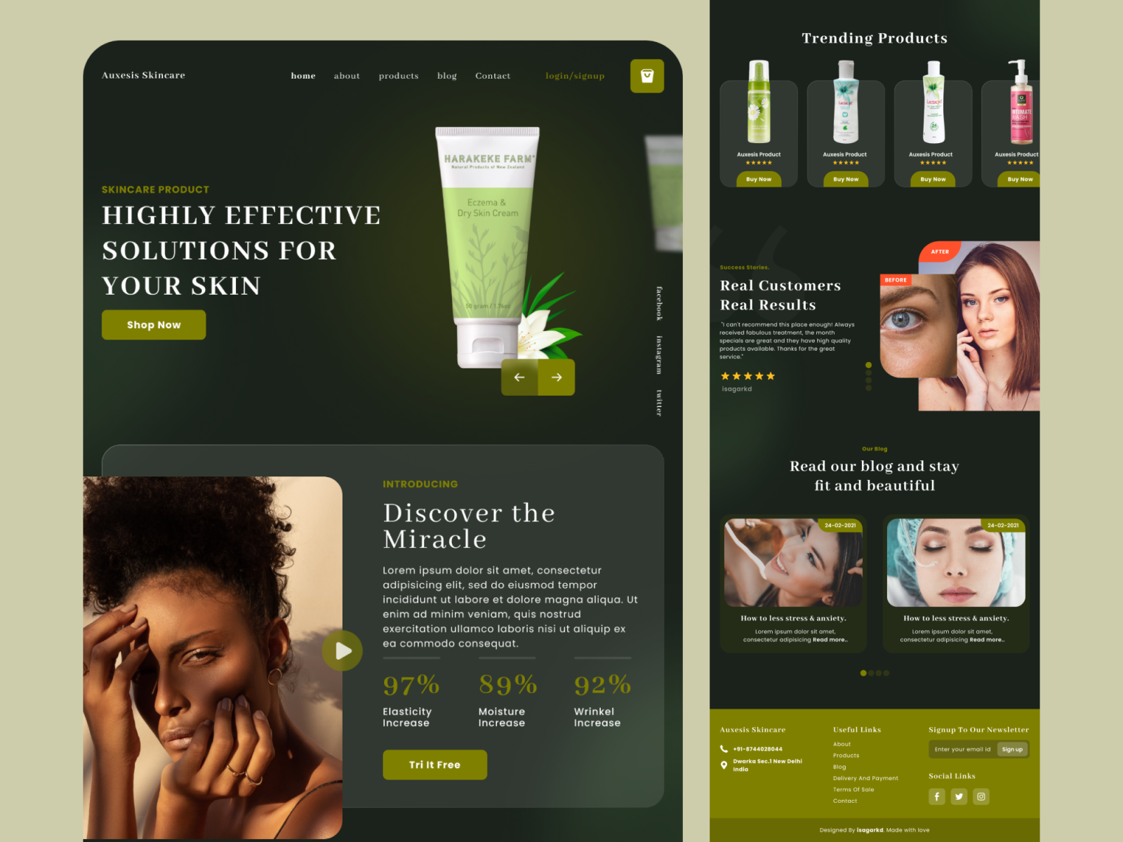 Skincare Web Page Design By Sagar KD By Sagar KD On Dribbble