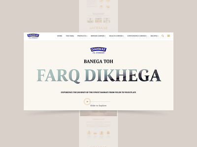 Daawat Website UI/UX Design landing page design ui ui design uidesign uiux web design website concept