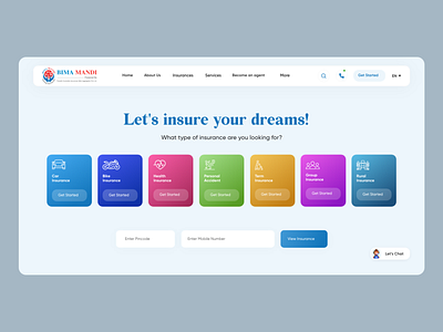 Insurance Policy Website UI Design design landing page design ui ui design uidesign uiux web design website concept