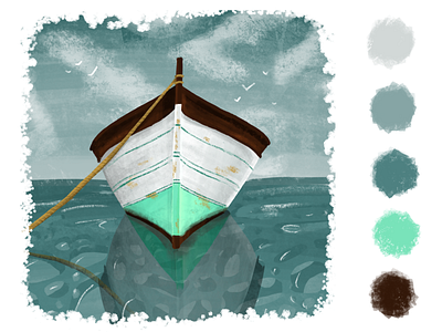 Boat 2d boat illustration procreate