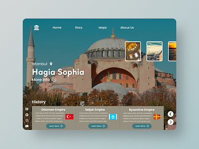 Hagia Sophia Landing Page Web Concept Design branding hagiasophia illustration istanbul mosque turkey ui ux web web design web ui webdesign website concept website design