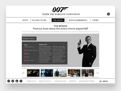 James Bond Website Design Concept branding design james bond landing design landing page landing page design ui web design web site webdesign website concept website design