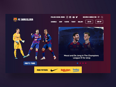 FC Barcelona Landing Page Website Concept