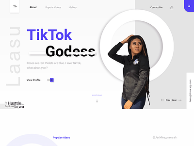 TikTok Influencer landing page design adobe xd business website landing page design devfreak ghana web design jackline mensah laasu ui web design website