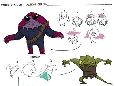 Panic Station Evil Aliens aliens character design game gui illustration mobile sci fi science fiction scifi ui