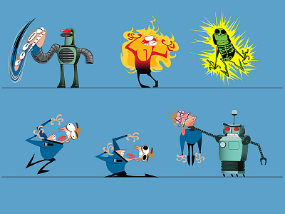 6 Ways to Die character design concept game mobile robot sci fi vector