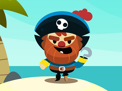 Pirates Captain character design children pirate vector