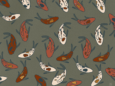 Koi design digitalart illustration koi fish pattern procreate