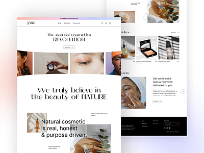 Natural cosmetics website beauty cosmetics design e commerce graphic design natural product design ui ux uxui website