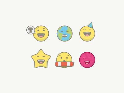Dribbblemoji 2d character dribbble emoji emotion flat illustration illustrator invite outline sticker thanks