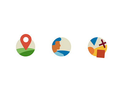 Places, people & objects icons 2017 2d character color dribbble icon illusatration illustrator object people place