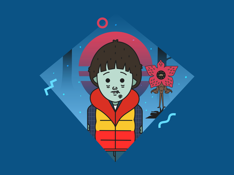 Will’s feeling a little Upside down 80s 80s style design illustration movies sci fi sci fi stranger stranger things strangerthings television tv vector