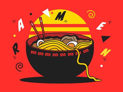 Ramen asia asian food design food food art illustration japan japanese art japanese food noodle noodles ramen ramen art ramen illustration vector